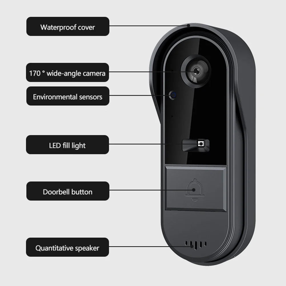 Outdoor Wireless Doorbell Phone Video Eye Doorbells Digital Door Peephole Security Protector with LED Night Vision Smart Home