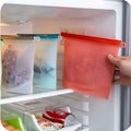 5Pcs Silicone Food Storage Containers Leakproof Containers Reusable Stand up Zip Shut Bag Fresh Bag Food Storage Bag Fresh