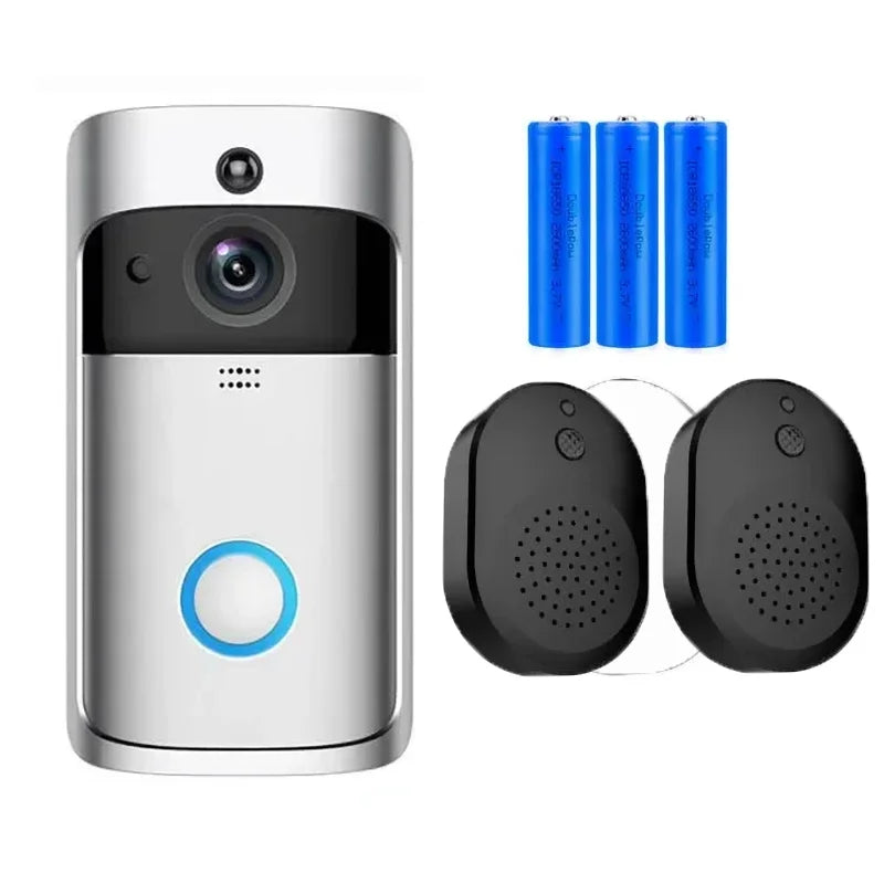 Video Doorbell Camera HD IR Alarm Wifi Doorbell Wireless Operated Motion Detector Audio & Speaker Night Vision for Ios & Android