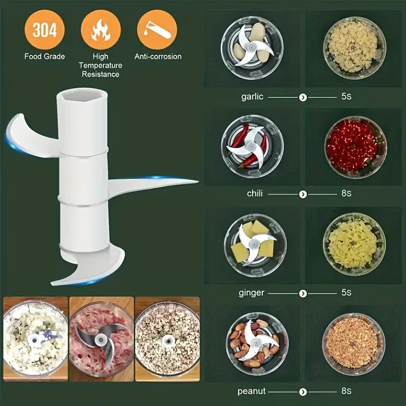 Electric Garlic Chopper, Mini Portable Veggie Choppers, Garlic Grinder Masher Onion Chopper, Blender to Vegetable