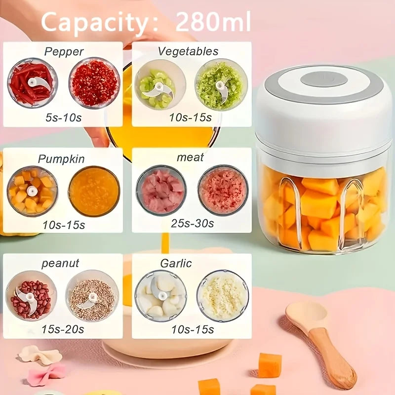 Electric Garlic Chopper, Mini Portable Veggie Choppers, Garlic Grinder Masher Onion Chopper, Blender to Vegetable
