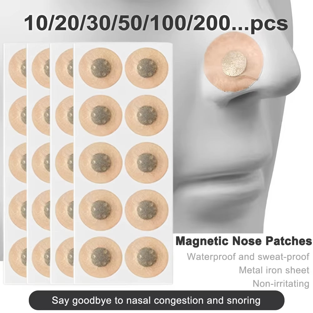 10/120Pcs Magnetic Nose Strips Pack of anti Snoring Nose Breathe Strips Intake Breathing Nasal Strip Nose Extender Sticker Kit