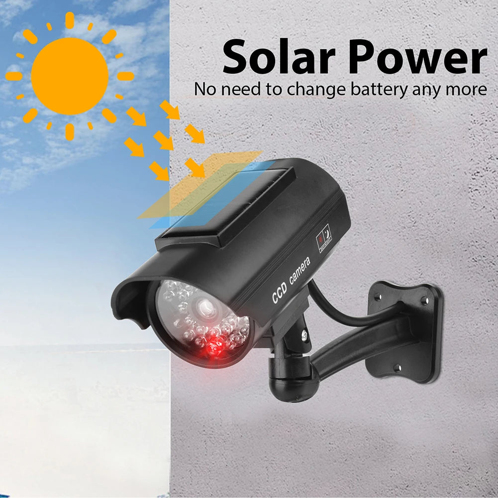 Dummy CCTV Camera Weatherproof Fake Imitation Camera with Flashing Red LED Light CCTV Cam Theft Deterrent Indoor or Outdoor Use