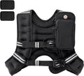 Weighted Vest,4Lb/6Lb/10Lb/12Lb/16Lb/20Lb/25Lb/30Lb Weight Vest with Reflective Stripe, Body Weight Vests Adjustable for Men, Women Workout, Strength Training, Running, Walking, Jogging