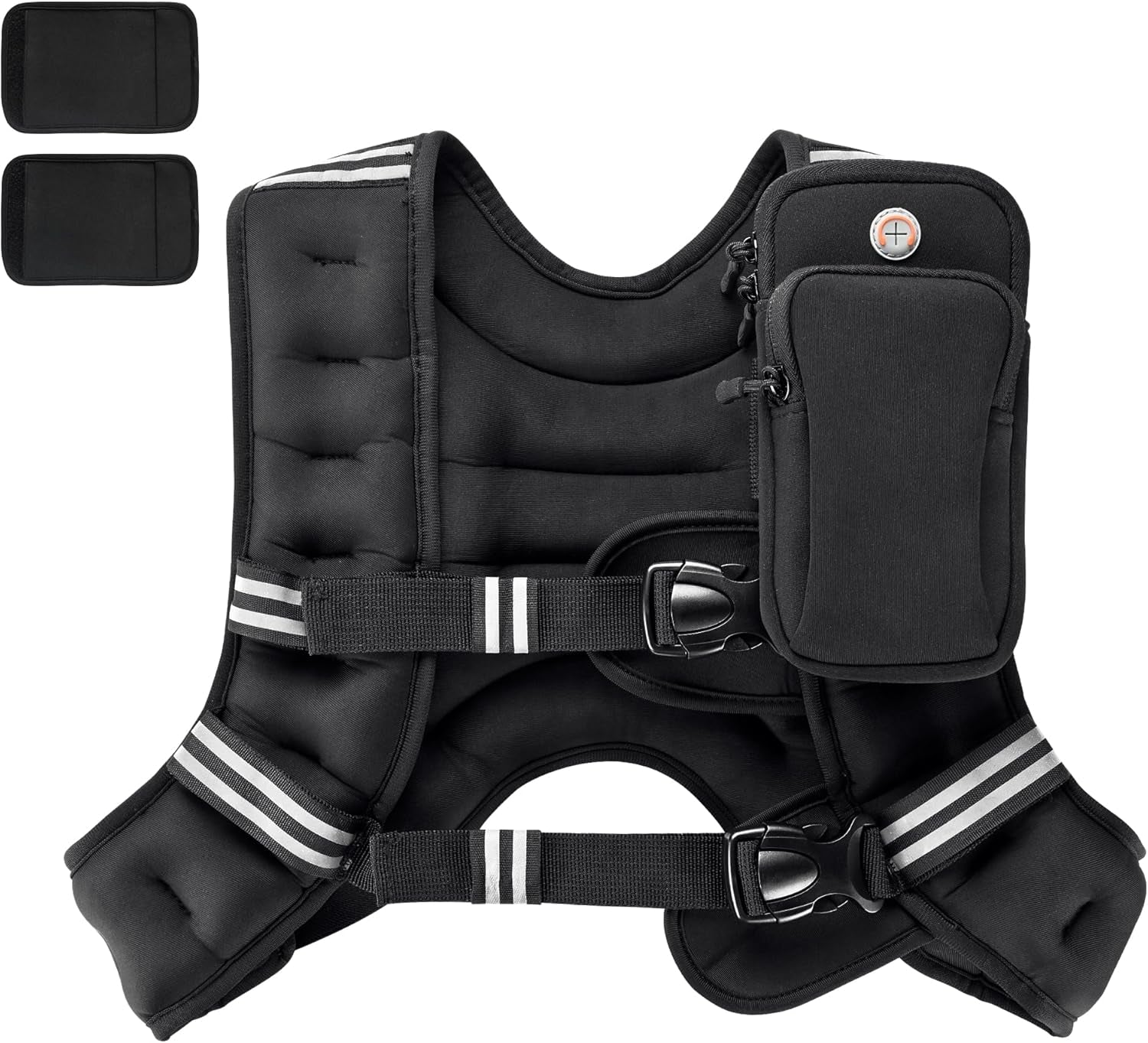 Weighted Vest,4Lb/6Lb/10Lb/12Lb/16Lb/20Lb/25Lb/30Lb Weight Vest with Reflective Stripe, Body Weight Vests Adjustable for Men, Women Workout, Strength Training, Running, Walking, Jogging