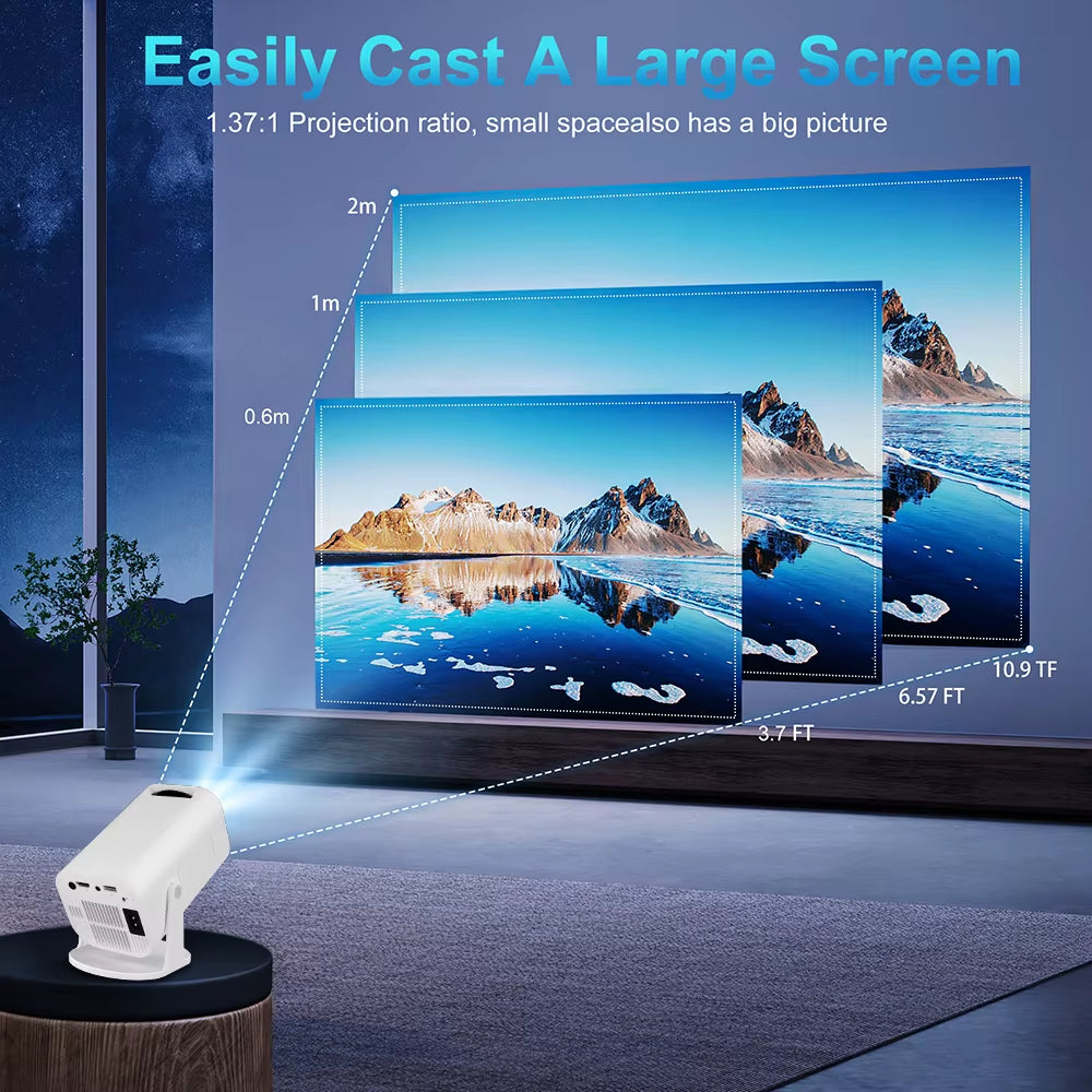 P330 Mini Projector 4K Android14.0 380 ANSI Native 1080P Wifi6 BT5.3 8K Cinema Portable Video Beamer Sync Android Iphone