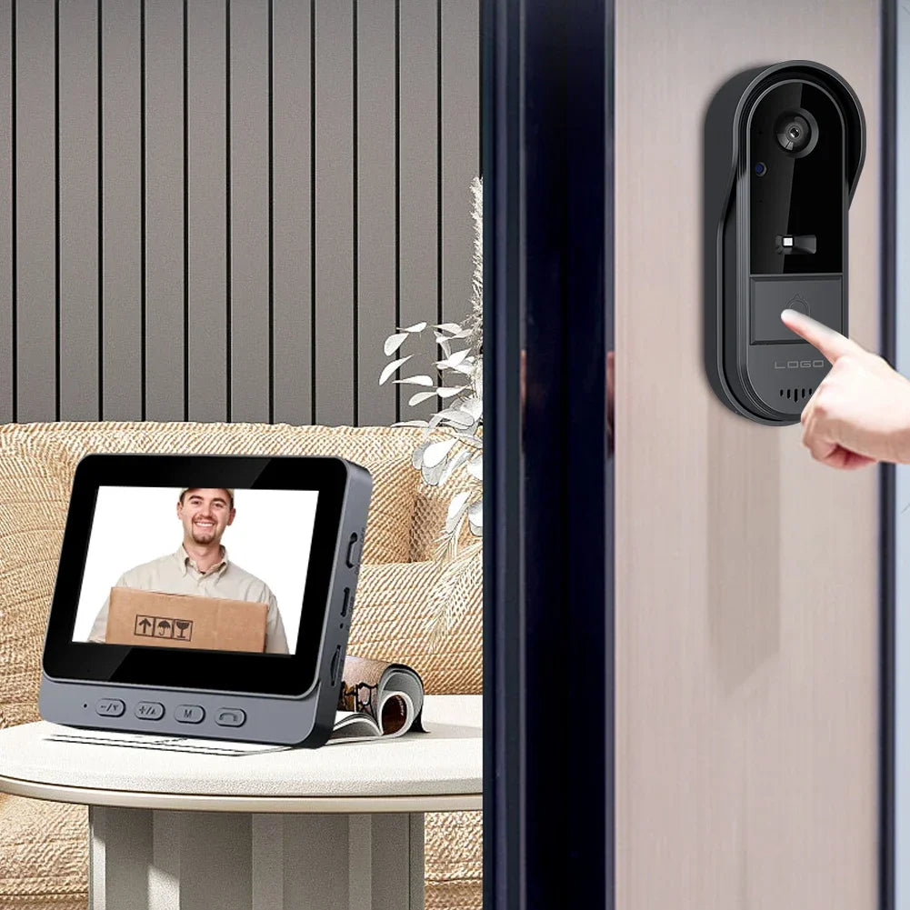Outdoor Wireless Doorbell Phone Video Eye Doorbells Digital Door Peephole Security Protector with LED Night Vision Smart Home