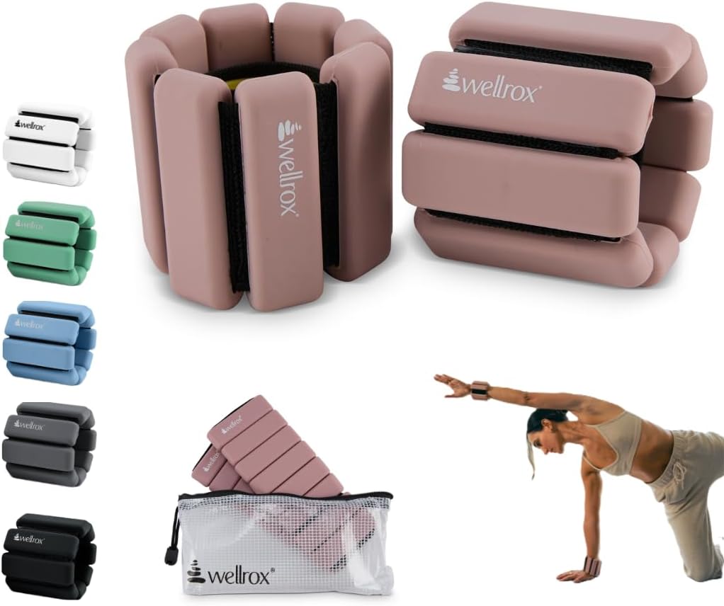 Weighted Bangles – Adjustable Ankle and Wrist Weights for Women & Men – Set of Ankle Weights 2 Lbs (1 Lb Each Wrist Weight) | Weighted Arm Bands for Pilates, Yoga, Running & Walking