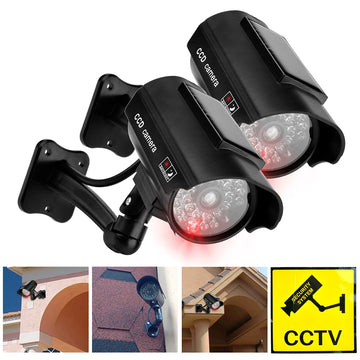 Dummy CCTV Camera Weatherproof Fake Imitation Camera with Flashing Red LED Light CCTV Cam Theft Deterrent Indoor or Outdoor Use