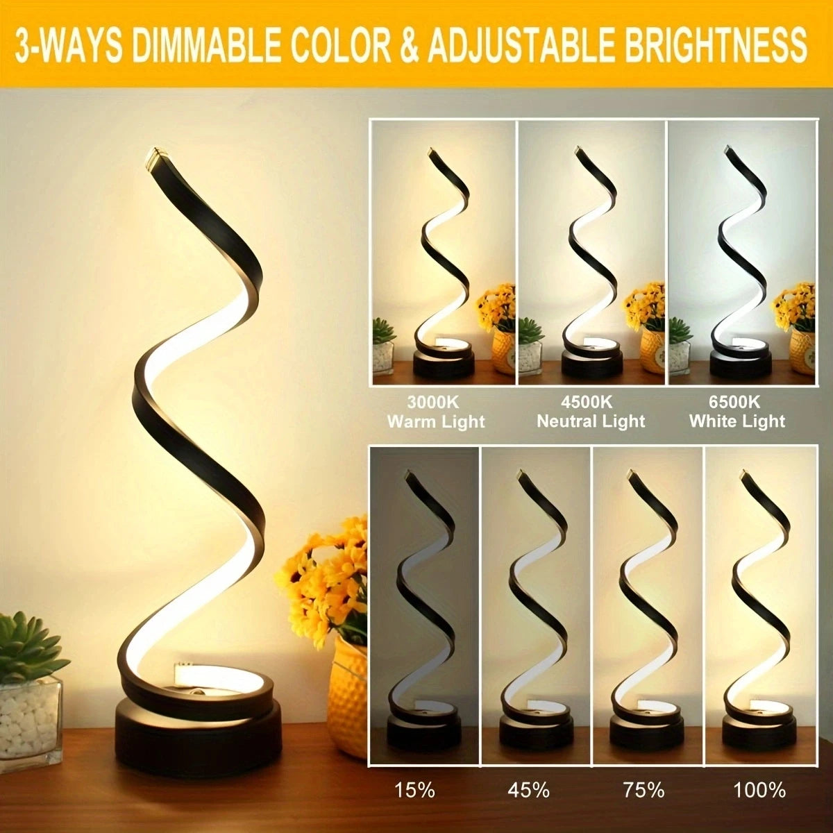 Spiral Dimmable Table Lamps