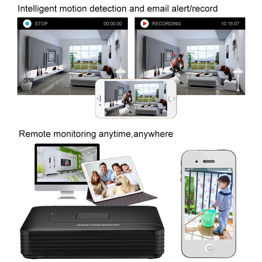 Factory Price 4CH 1080P DVR Bullet Video Analog Surveillance Camera Waterproof Outdoor Indoor IR Night Vision Wired CCTV System