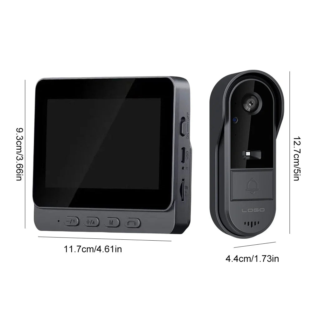 Outdoor Wireless Doorbell Phone Video Eye Doorbells Digital Door Peephole Security Protector with LED Night Vision Smart Home