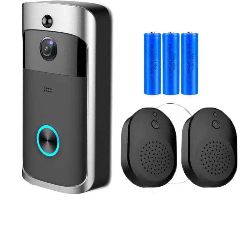 Video Doorbell Camera HD IR Alarm Wifi Doorbell Wireless Operated Motion Detector Audio & Speaker Night Vision for Ios & Android