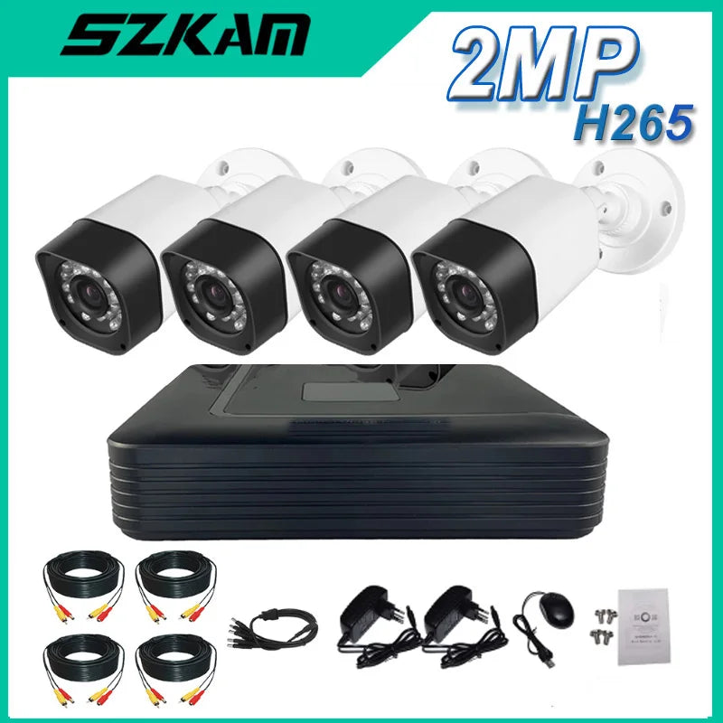Factory Price 4CH 1080P DVR Bullet Video Analog Surveillance Camera Waterproof Outdoor Indoor IR Night Vision Wired CCTV System