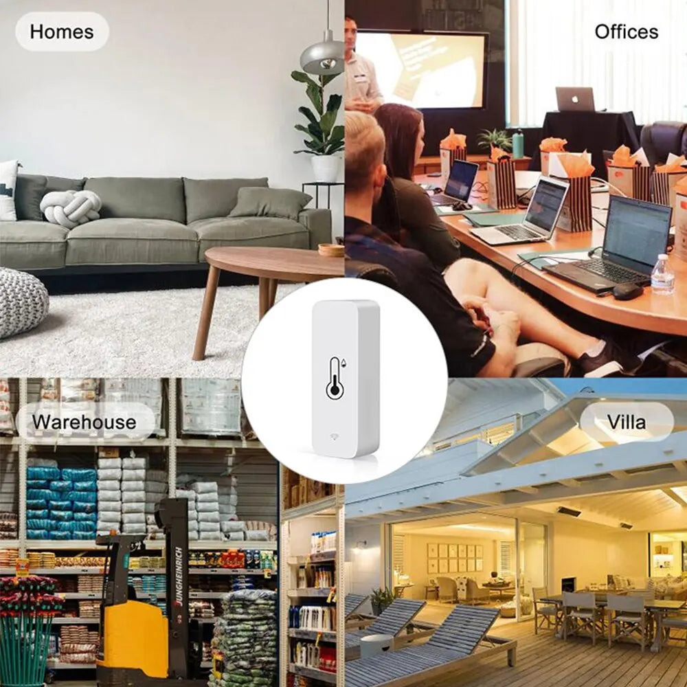 Tuya Wifi Temperature Humidity Sensor Smartlife Remote Monitor for Smart Home Workwith Alexa Google Assistant
