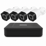 1080P outdoor CCTV security camera set with four bullet cameras and NVR recording box for home security