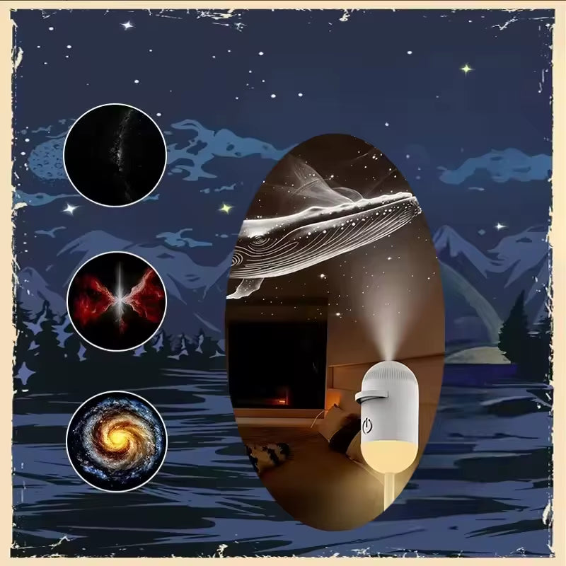 2026 Modern Planetarium Ultra Clear Mini LED Projector Lamp USB Portable Galaxy Moon Whale Scenes Ceiling Decor Drop Shipping