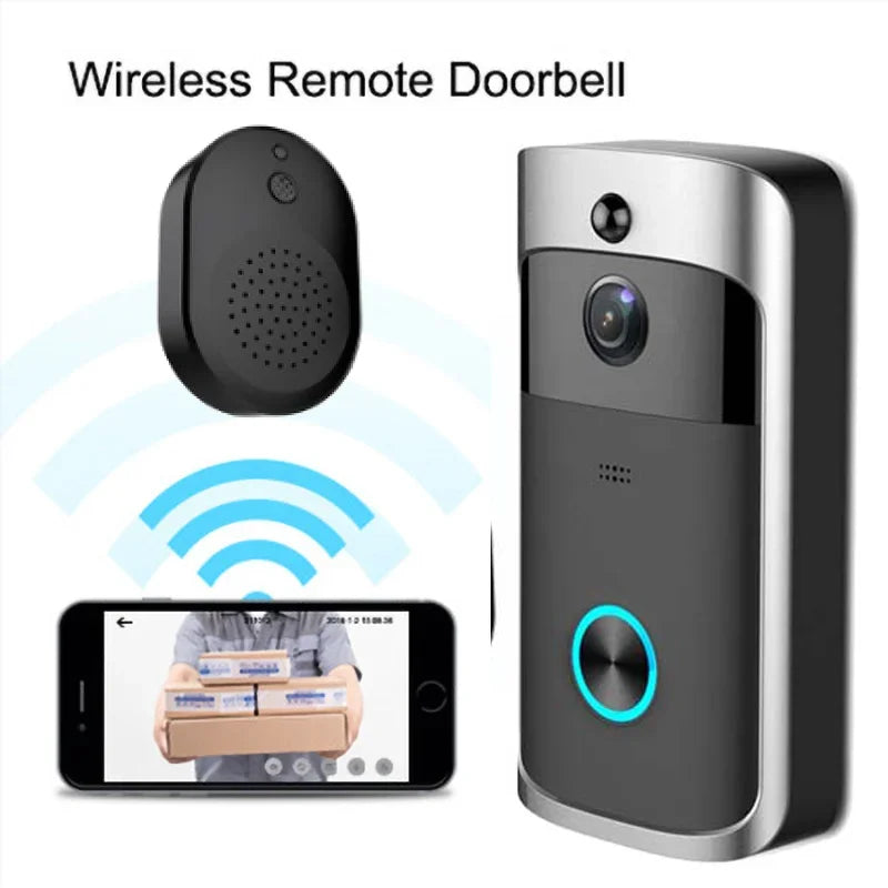 Video Doorbell Camera HD IR Alarm Wifi Doorbell Wireless Operated Motion Detector Audio & Speaker Night Vision for Ios & Android