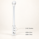 Rotatable Wall Outlet Extender with USB A and USB C