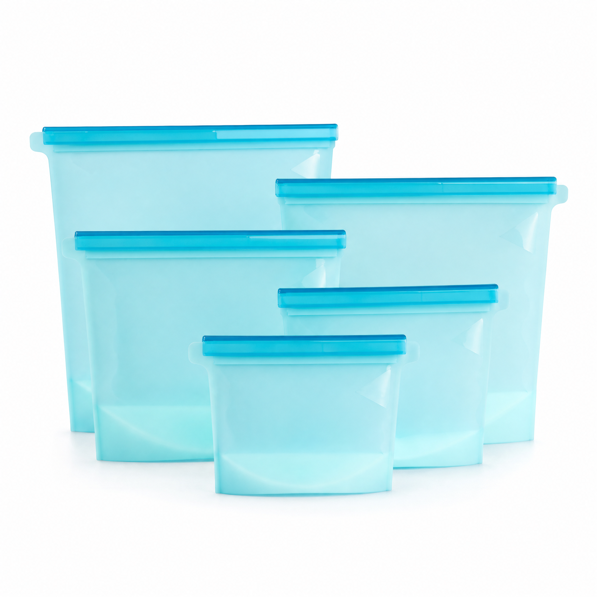 5Pcs Stand up Zip Silicone Food Storage